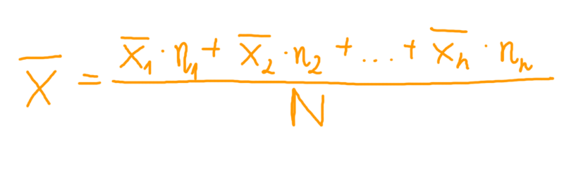Średnia arytmetyczna dla szeregu rozdzielczego wzór