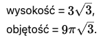 Przekrój osiowy stożka jest trójkątem równobocznym o boku długości 6.